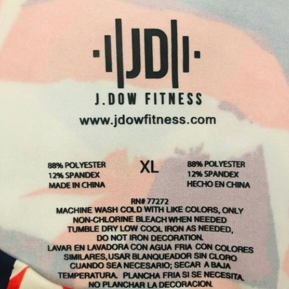 J. Dow Fitness Pink Purple Orange Colorful Top XL - Picture 4 of 4